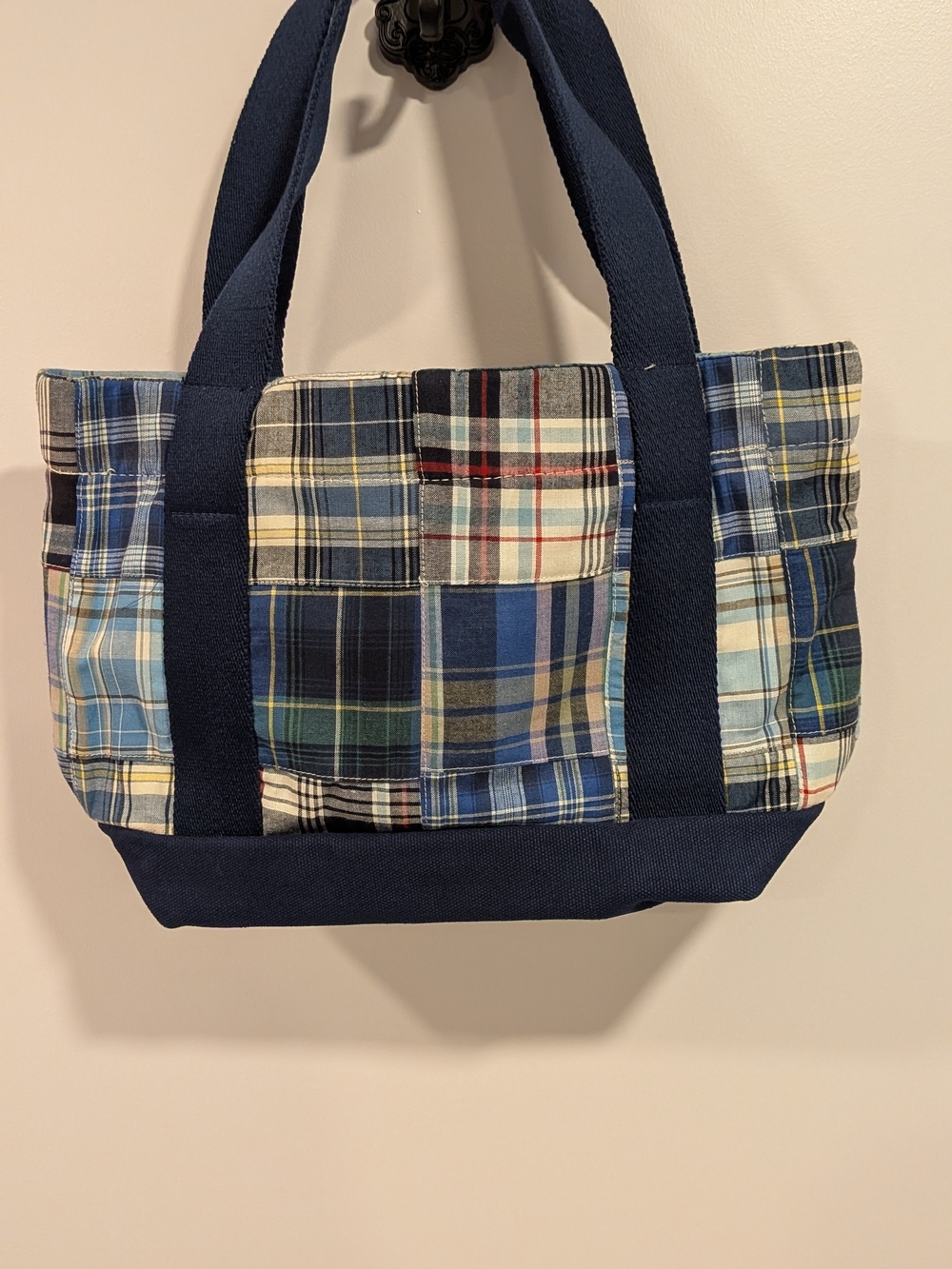 Plaid Mini Tote Bag | Preppy | Coastal | Nautical | Made in USA - Picture 2 of 6